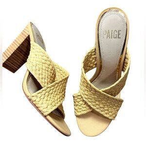Paige Nova Raffia Designer Straw Heels